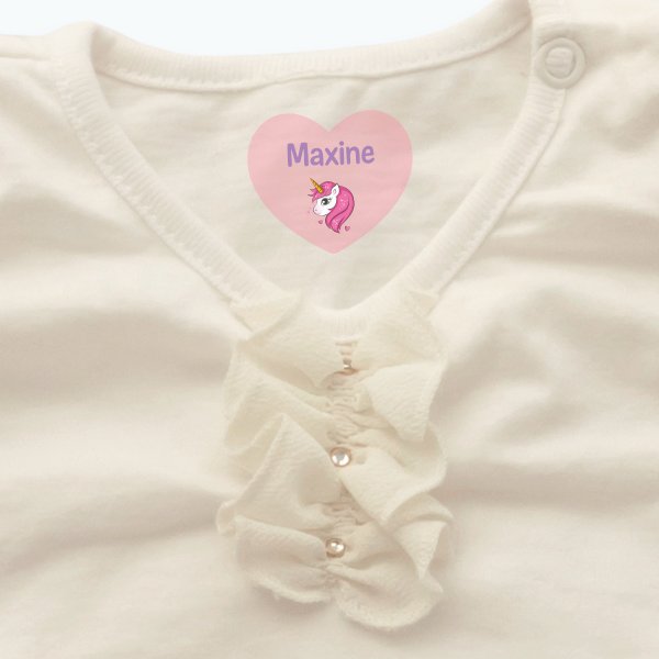 Iron-on clothing heart labels