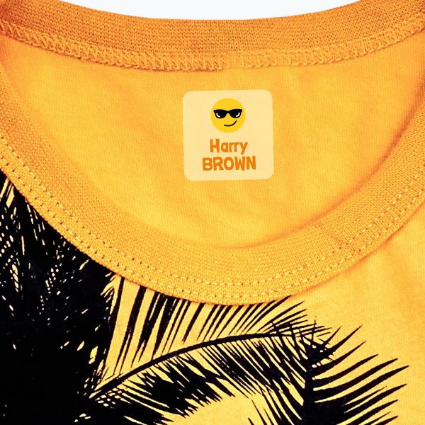 Iron-on clothing square labels