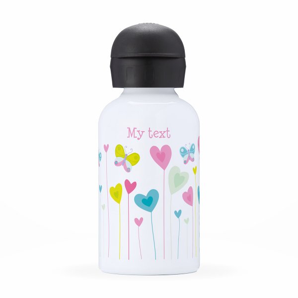 Isothermal Water Bottle for child- Heart flowers