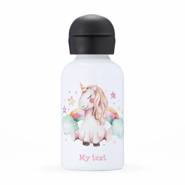 Isothermal Water Bottle for child- Unicorn rainbow clouds