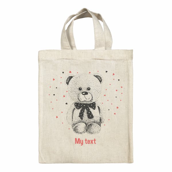 Lunchbox bag - Bear cub hearts