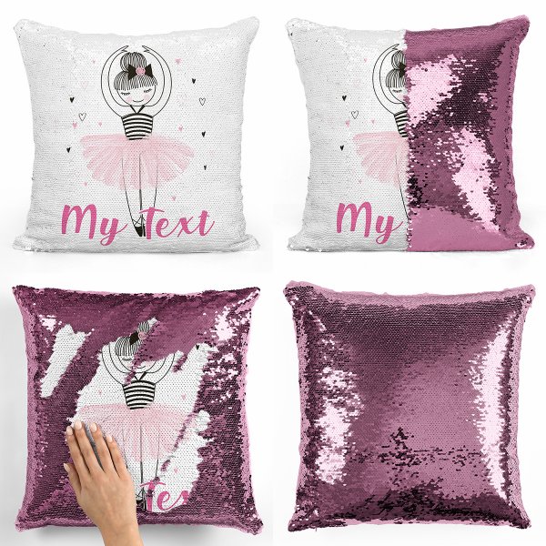 Magic Sequin Pillow / Cushion - Dancer hearts