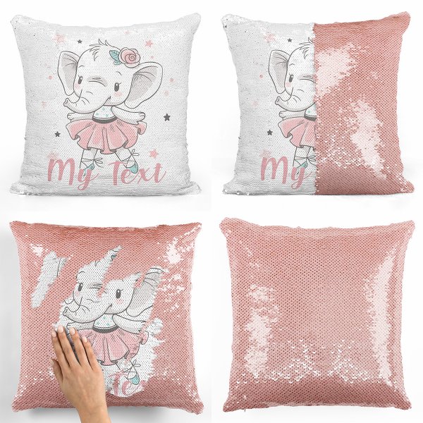 Magic Sequin Pillow / Cushion - Elephant dancer