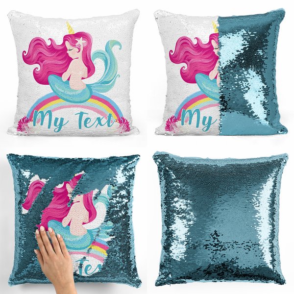 Magic Sequin Pillow / Cushion - Rainbow Siren