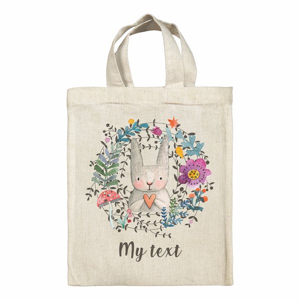 Personalized  Easter Bag - Rabbit flowers