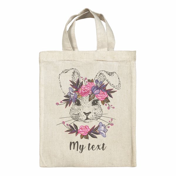 Personalized  Easter Bag - Rabbit flowers