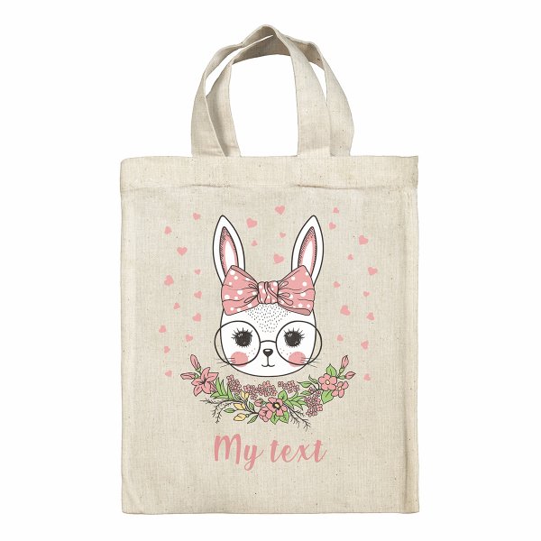Personalized  Easter Bag - Rabbit hearts