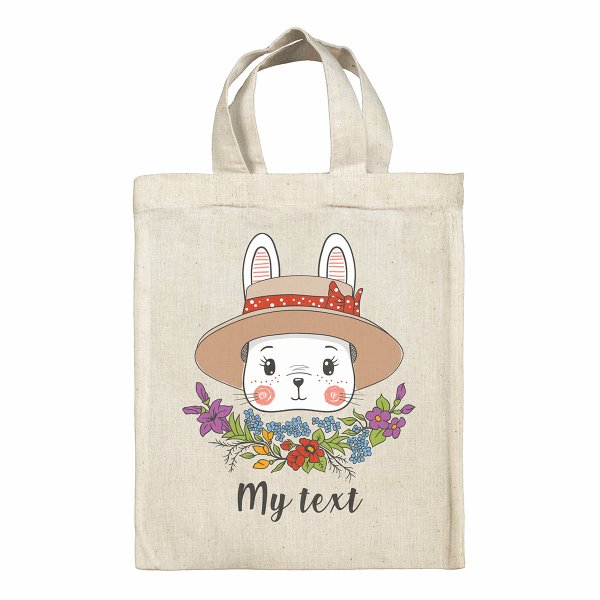 Personalized  Easter Bag - Rabbit with hat