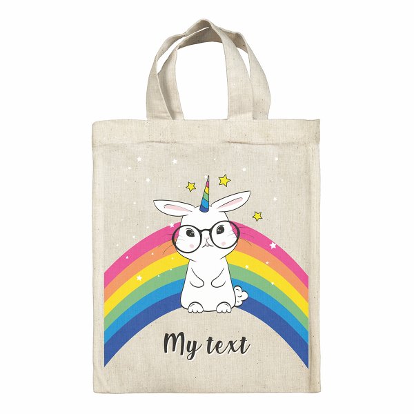 Personalized  Easter Bag - Rainbow rabbit
