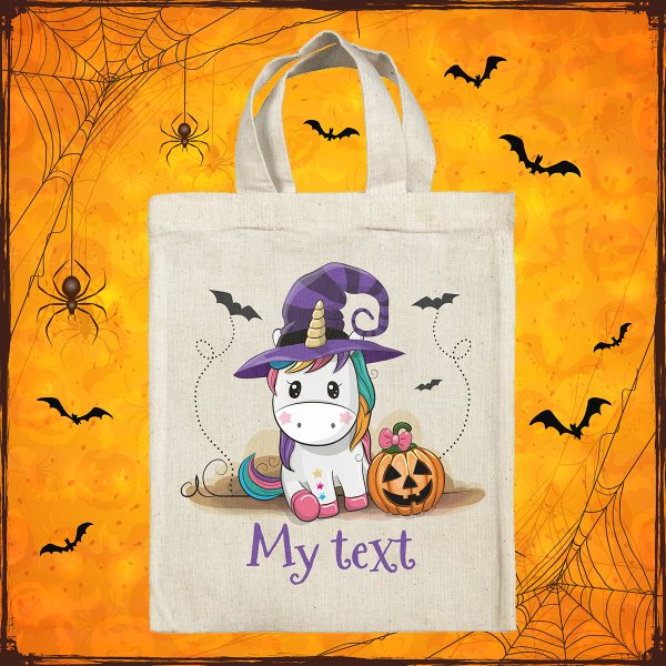 Personalized Halloween bag - Unicorn witch
