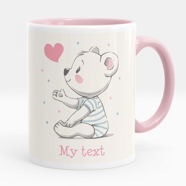 Personalized mug - Bear cub heart