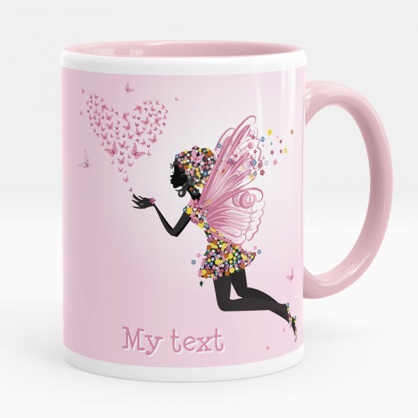 Personalized mug - Fairy heart butterflies