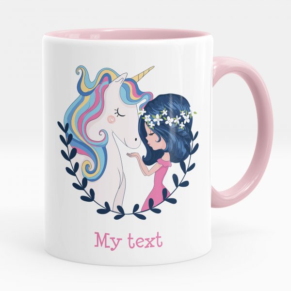 Personalized mug - Girl and Unicorn