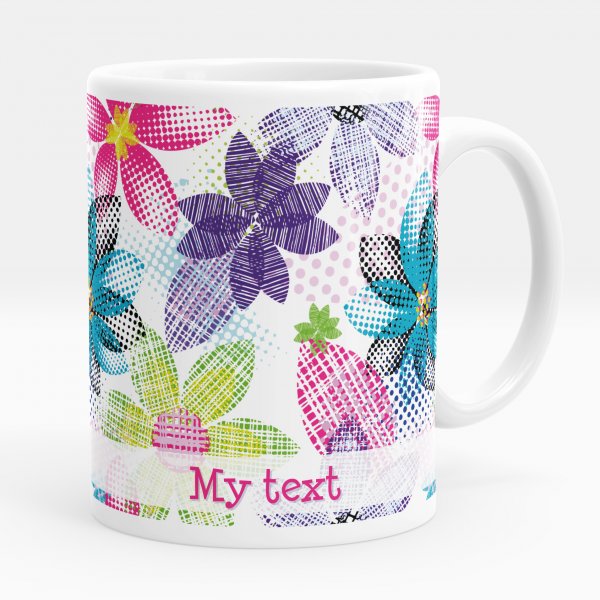 Personalized mug - Multicolored flowers
