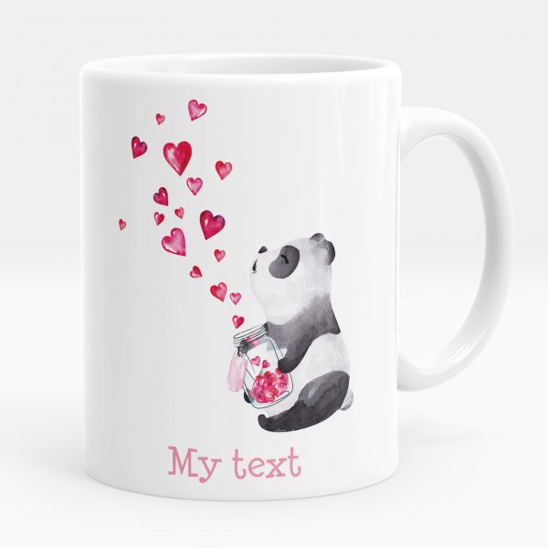 Personalized mug - Panda hearts