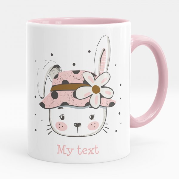 Personalized mug - Rabbit flower