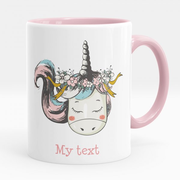 Personalized mug - Unicorn Flowers
