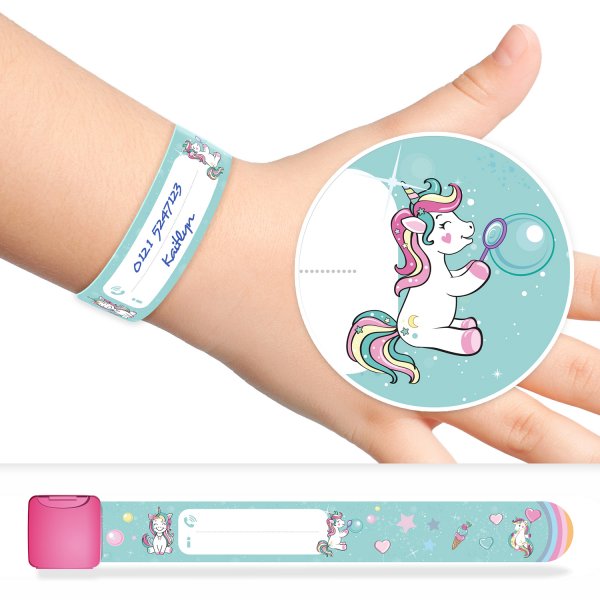 Unicornes ID Wristband for child