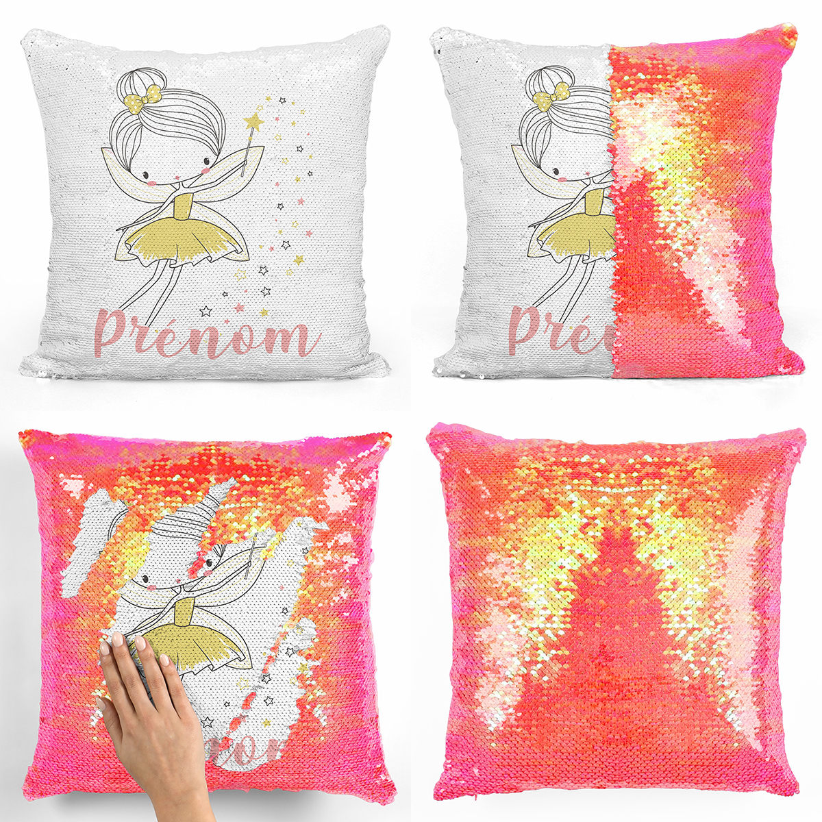 Orange deals sequin pillow