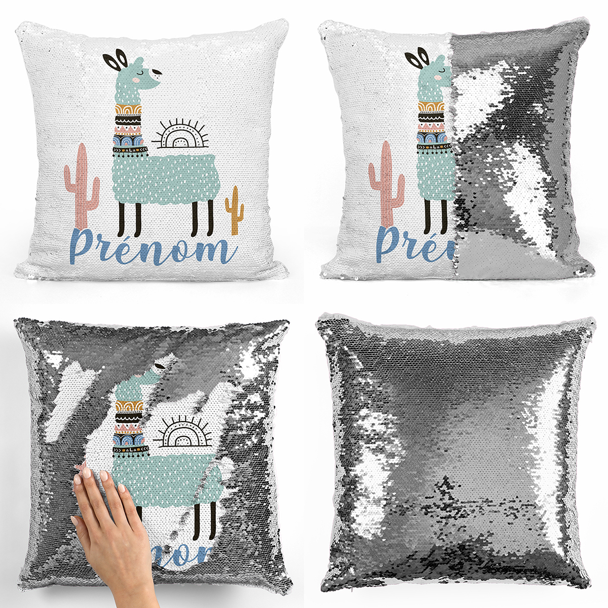 sequin cactus pillow