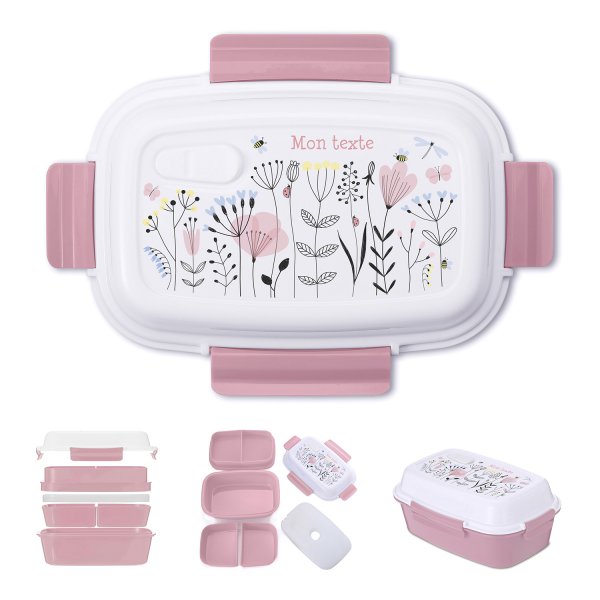 Lunch box - bento - for kids's customizable lunch box rose old color flowers pattern