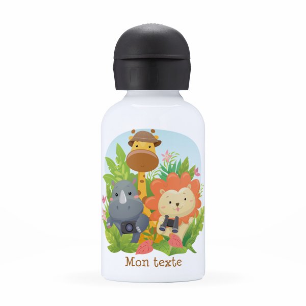 Isothermal Water Bottle Customizable  for Kids Animals of the jungle Pattern