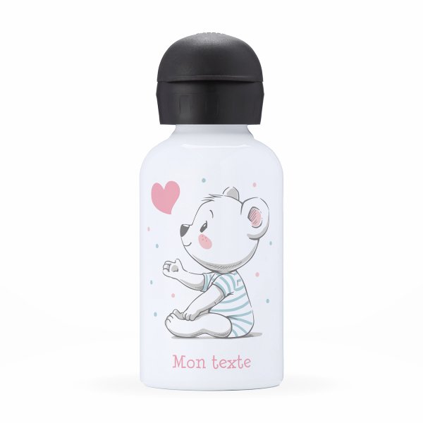 Isothermal Water Bottle Customizable  for kids  heart bear pattern