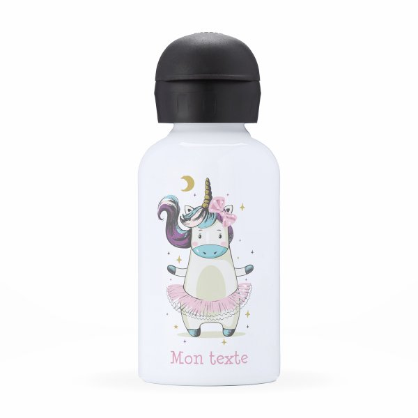 Isothermal Water Bottle Customizable  for kids  unicorn dancer pattern