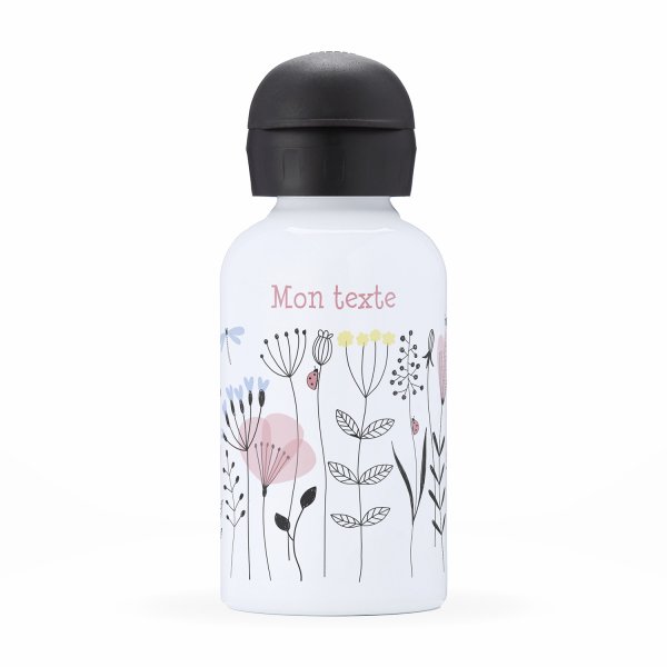 Isothermal Water Bottle Customizable for Kids flowers Pattern