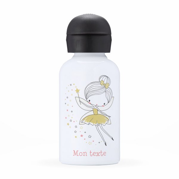 Isothermal Water Bottle Customizable  for kids  golden fairy pattern