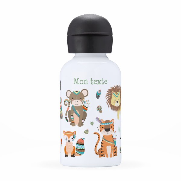 Isothermal Water Bottle Customizable for Kids Indian animals Pattern