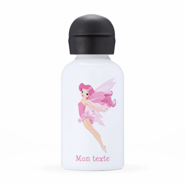 Isothermal Water Bottle Customizable  for kids  pink fairy pattern