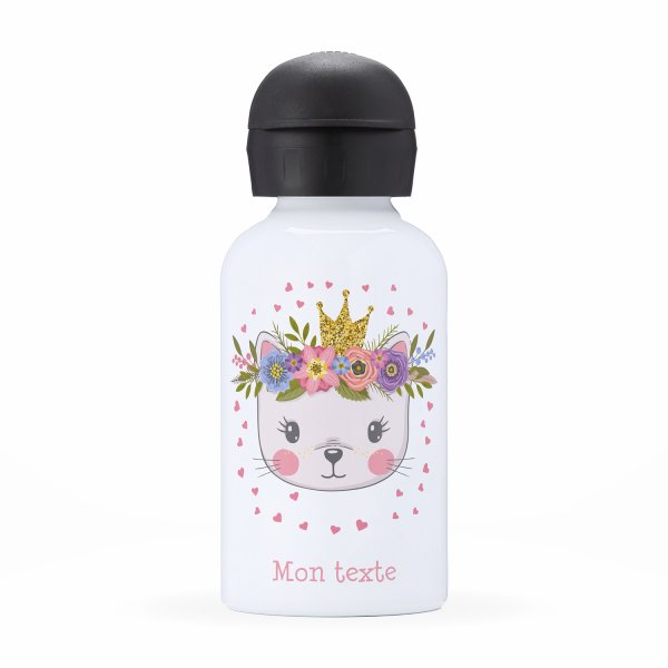 Isothermal Water Bottle Customizable  for kids princess kitten pattern