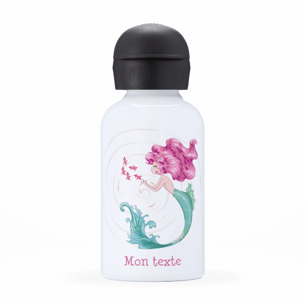 Isothermal Water Bottle Customizable  for kids  mermaid and fish pattern