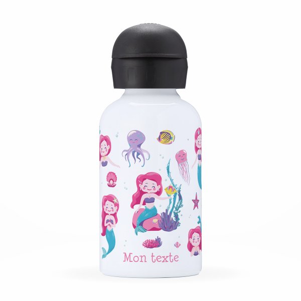 Isothermal Water Bottle Customizable  for kids  mermaids front view pattern