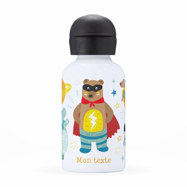 Isothermal Water Bottle Customizable  for kids  superhero  front view pattern