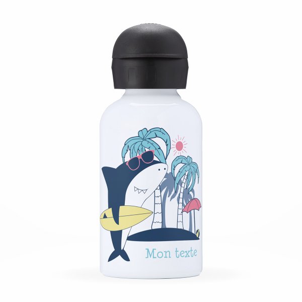 Isothermal Water Bottle Customizable  for kids  surfer shark pattern