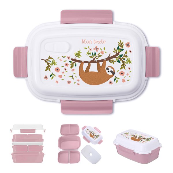 Lunch box - bento - for kids's customizable lunch box lazy pattern color old rose
