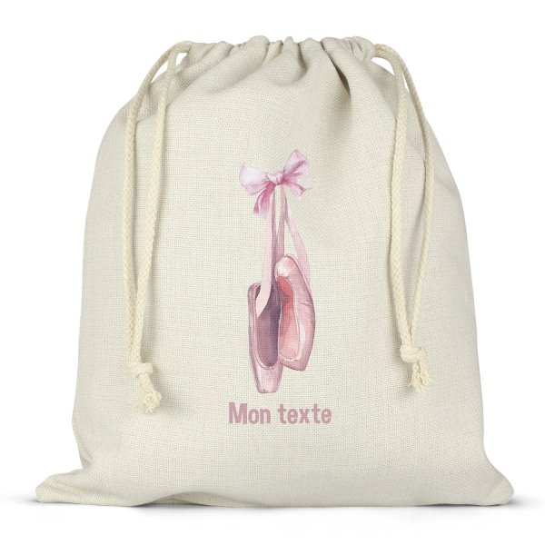 Twine bag or customizable drawstring for lunch box - bento - lunch box dancer ballerinas pattern