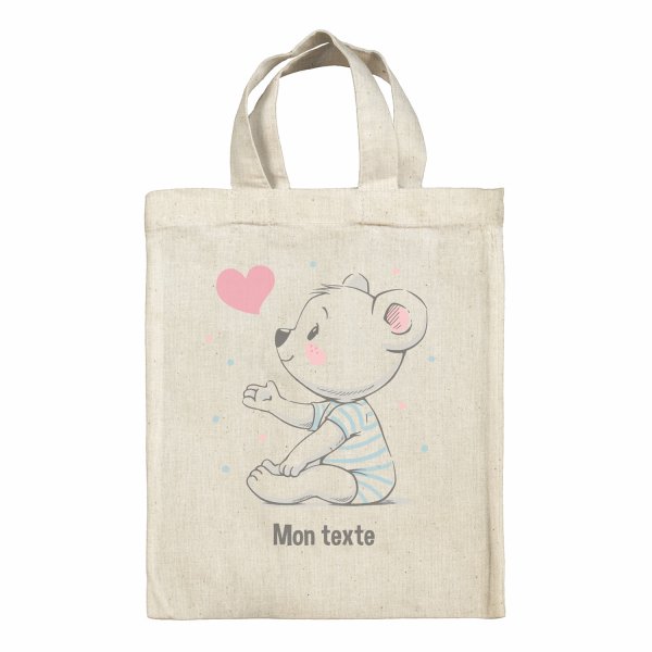 Lunchbox Bag for kids-bento- lunch box heart bear pattern