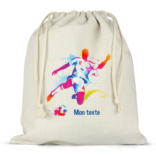 Twine bag or customizable drawstring for lunch box - bento - lunch box  footballer pattern