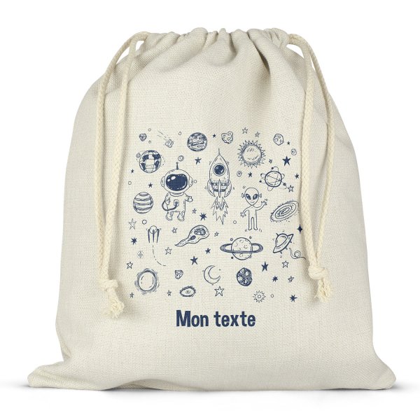 Twine bag or customizable drawstring for lunch box - bento - lunch box  galaxy pattern