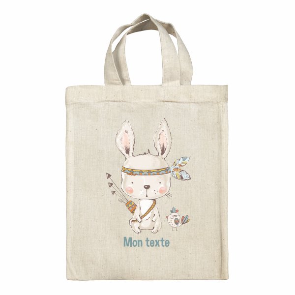 Lunchbox Bag for kids-bento- lunch box Indian Rabbit pattern