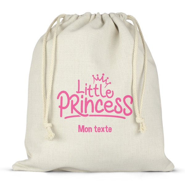 Twine bag or customizable drawstring for lunch box - bento - lunch box  little princess pattern