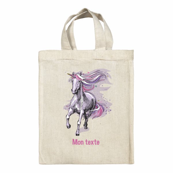 Lunchbox Bag for kids-bento- lunch box purple unicorn pattern