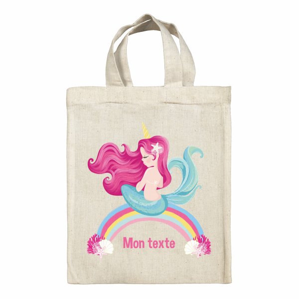 Lunchbox Bag for kids-bento- lunch box Rainbow Mermaid pattern