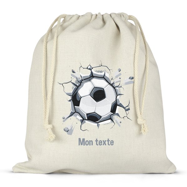 Twine bag or customizable drawstring for lunch box - bento - lunch box  soccer ball pattern