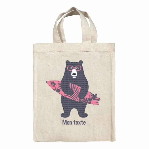 Lunchbox Bag for kids-bento- lunch box surfer Bear pattern