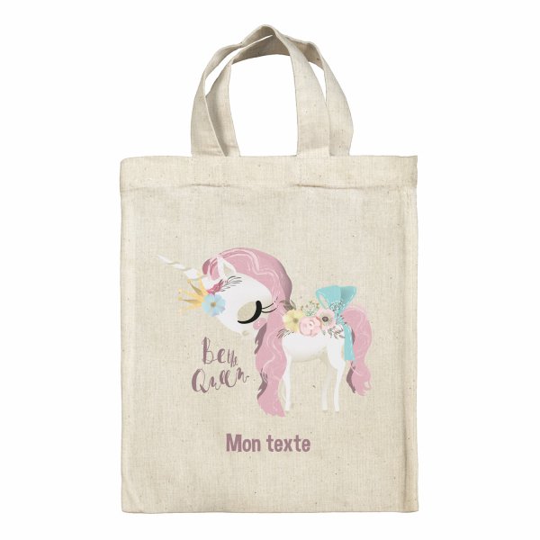 Lunchbox Bag for kids-bento- lunch box Unicorn Be the queen pattern