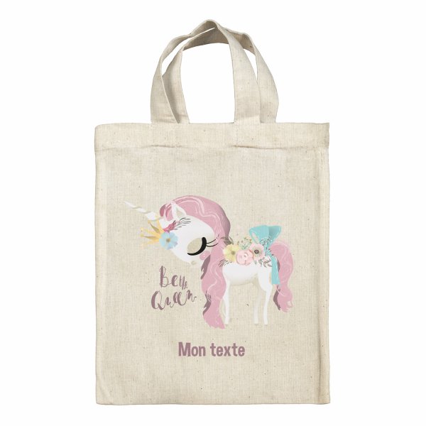 Lunchbox Bag for kids-bento- lunch box Unicorn Be the queen pattern